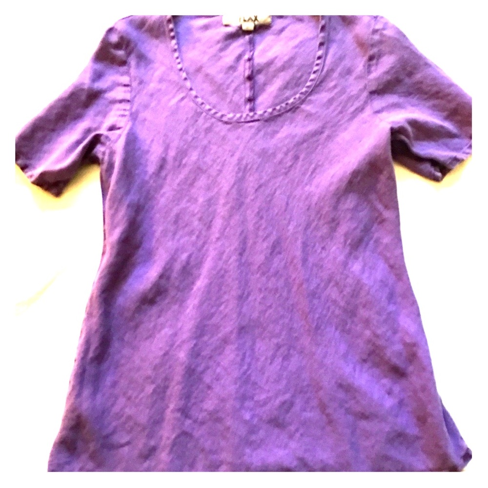 FLAX bias cut linen top xs
